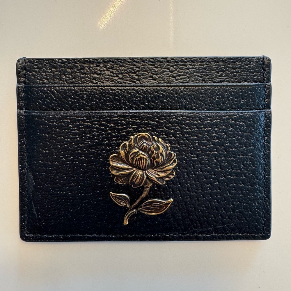 Gucci Garden Black Leather Cardholder